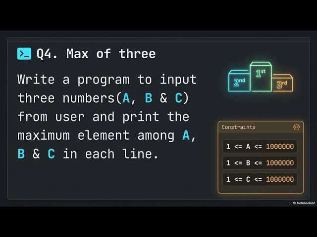 Day 03 | P01-04 - Week01 | Check even/odd | Max of two | Min of two | Max of three