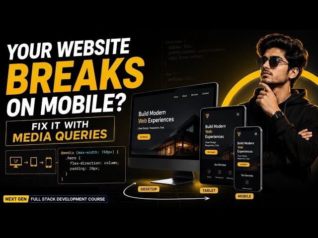 Lec 15 | Make Your Website Responsive: CSS Media Queries Tutorial