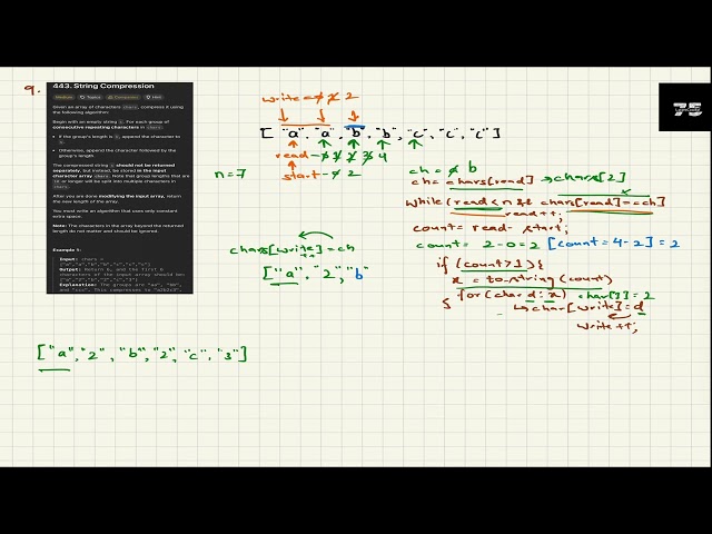 [9/75] LeetCode443 : String Compression