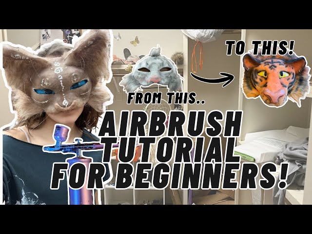 Airbrush tutorial for beginners! #therian #airbrush #art #furry #fypシ #therianmask #theriangear 