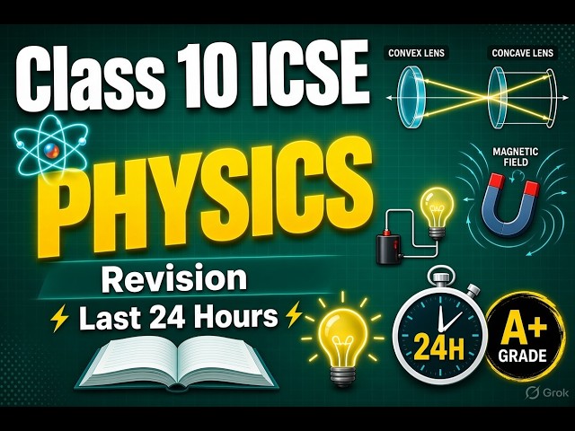 Class 10 ICSE Physics Revision | Last 24 Hours Strategy | Full Syllabus Crash Course