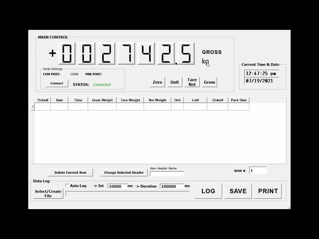 Industrial Scale RS232 Data Logging Software Features & Demo