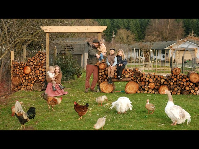 Raising 4 Kids on a Small Farm | Peaceful Country Life, Slow Living, Building a Living Log Wall