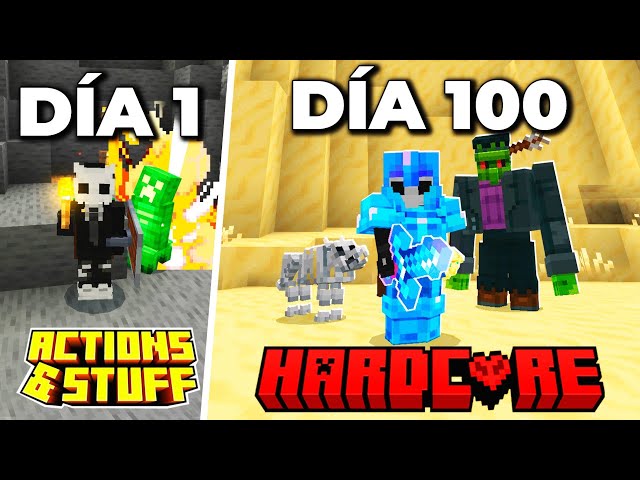 Sobreviví 100 DÍAS en BEDROCK + Actions and stuff Minecraft