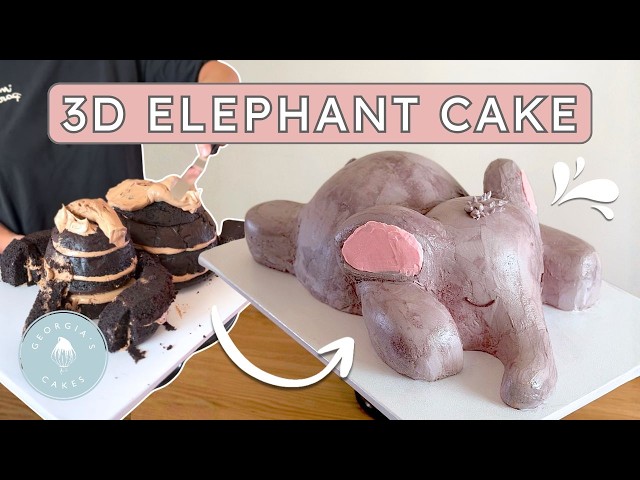 How to Make a 3D Elephant Birthday Cake! | Georgia's Cakes