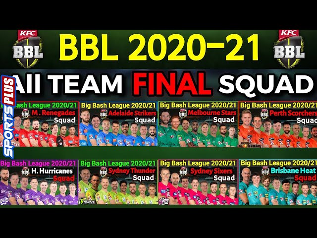 Big Bash League 2020/21 All Teams Final Squad | BBL 2020/21 All Teams Squad | BBL Full Squad 2021