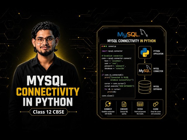 Python MySQL Connectivity | Basic Syntax & Cursor | Class 12 CBSE | Part 1