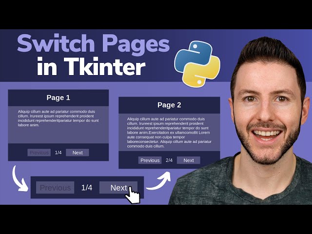 Python Tkinter GUI Application With Multiple Pages | Switch Pages in Tkinter | Tkinter Pagination