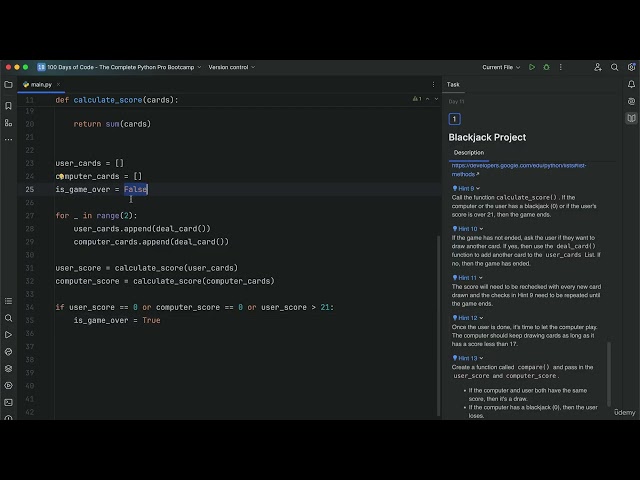 82   Hint 9 Solution Walkthrough   Refactoring and calling calculate score