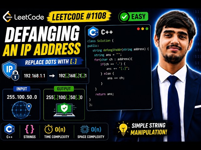 LeetCode #1108 Defanging an IP Address Solution in C++ | Easy String Problem Explained