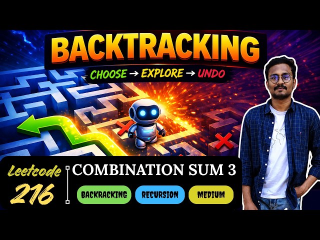 LeetCode 216 | Combination Sum III | Master Backtracking | DSA | Telugu