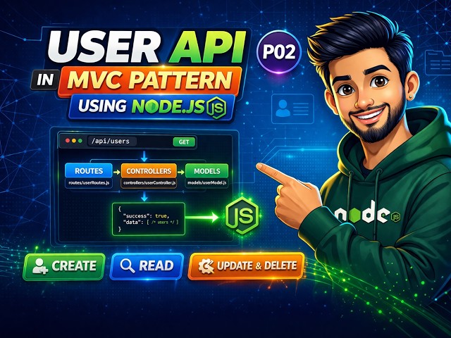 User API in MVC using Node.js | CRUD API Tutorial | Project 02