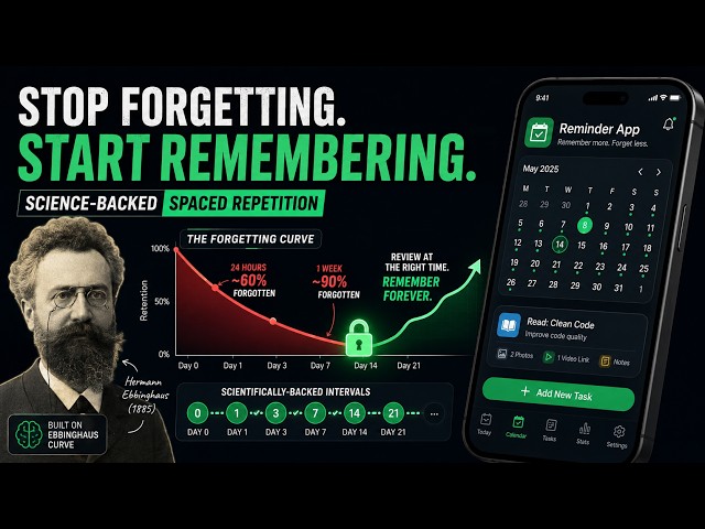 I Built an App Around a 140-Year-Old Memory Hack (Ebbinghaus Forgetting Curve)