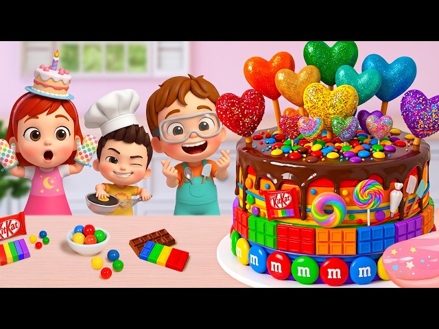 Miniature Rainbow Cake Tutorial 🌈 Satisfying Mini Rainbow Chocolate Heart Cake Recipe 💖🍰 Yummy Teeny