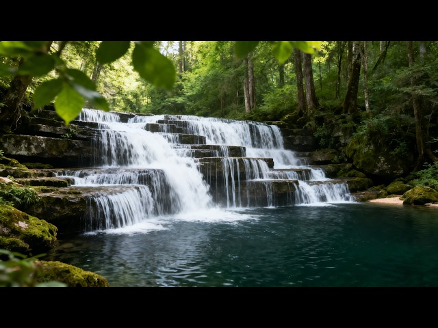Fall Asleep Quickly 🎹 Waterfall Sounds and Piano Music for Insomnia Relief