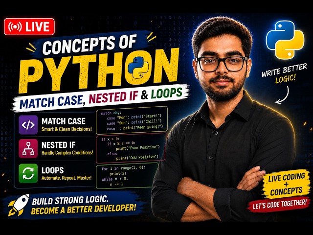 Python Decision Making & Loops | Nested if, Match Case, for Loop & while Loop | INT108