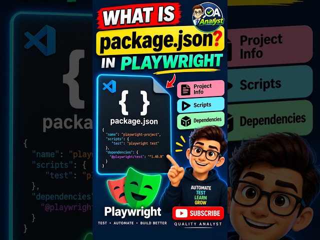 What Is package json in Playwright 📦 Explained in 60 Seconds! #Shorts #playwright #qualityanalyst
