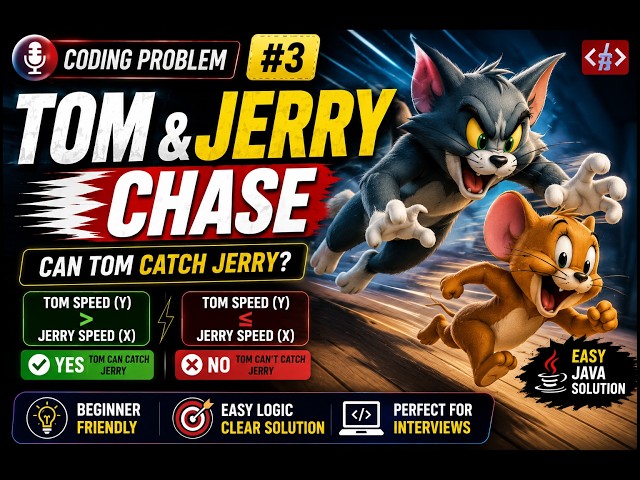 Tom and Jerry Chase 🐱 | Easy Java Coding Problem #3 | Coding Interview Question