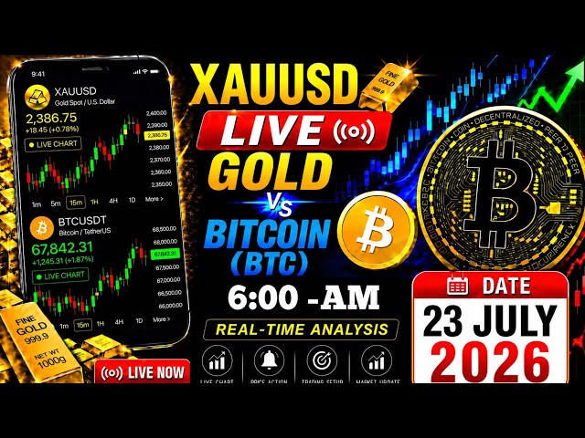 🔥 LIVE 6:00 AM. XAUUSD, Bitcoin (BTC), Ethereum (ETH)  Live Market Analysis & Trading | 23 July 2026