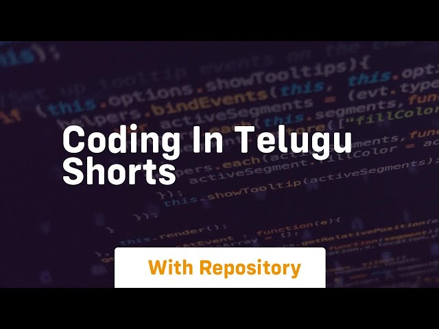 Coding in telugu shorts