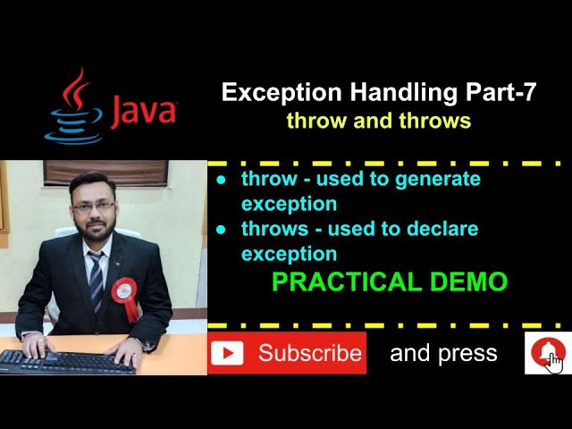 Java Exception Handling - Part-7 (throw and throws with Practical Demo)