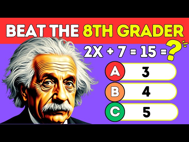 Only Geniuses Score 45/50! | 8th Grade Math Test | Algebra, Geometry, Probability Quiz