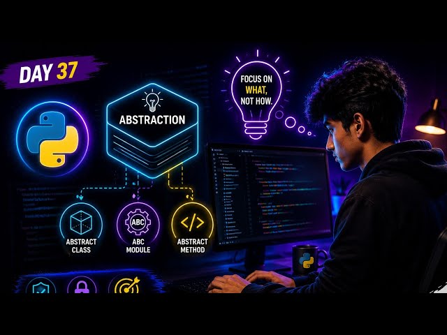 🔥 Day 37 - Abstraction in Python Explained | Abstract Class, Abstract Method & ABC Module