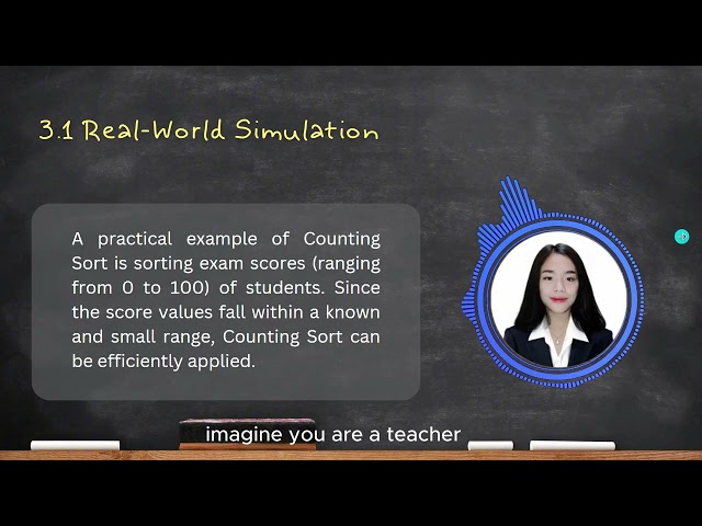 Counting Sort Algorithm - Simulation and Real world problem