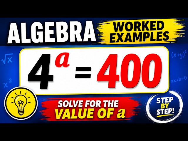 🔥 Exponential Equation Trick! Solve 4ᵃ = 400 | Olympiad Mathematics Problem Explained Step by Step