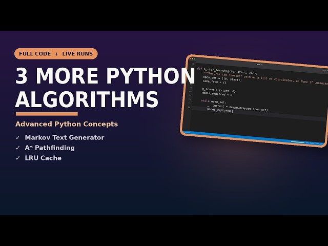 3 Python Algorithms That Actually Power Real Software (Built From Scratch)#python #pythonprogramming