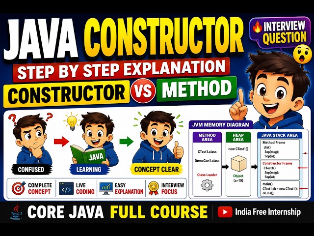 26. Constructor in Java Full Tutorial | Object Creation Process Explained Step by Step