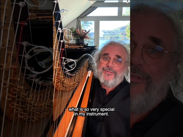 Andreas is talking about his very special harp.