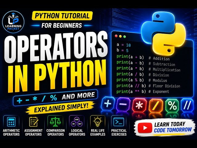Operators in Python Explained Simply | Python Tutorial for Beginners