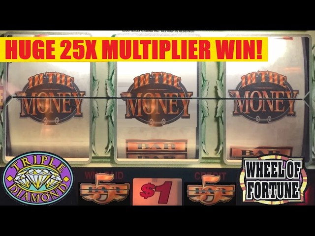 I FINALLY GOT A BIG WIN WITH TWO 5X MULTIPLIERS! Old School Wheel of Fortune + In the Money slots!