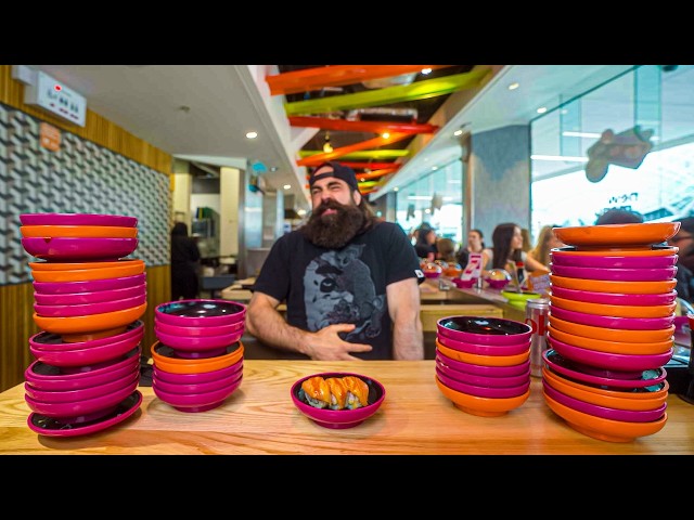 I TRIED TO BEAT YO SUSHI'S UNLIMITED SUSHI BELT BUFFET! | BeardMeatsFood