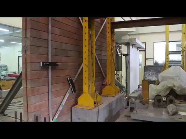 Views of Brick Wall Test at AIT Structural Engineering Lab