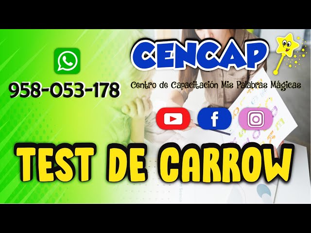 TEST DE CARROW - TALLER A DISTACIA #testdelenguaje #terapiadelenguaje