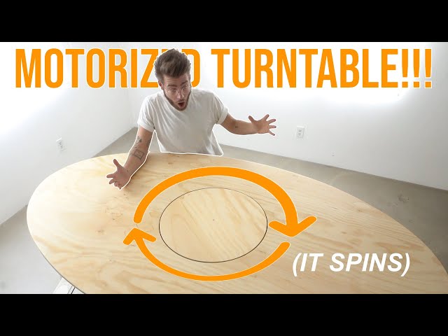 DIY OVAL DINING TABLE that SPINS!!!! BUILT--IN LAZY SUSAN