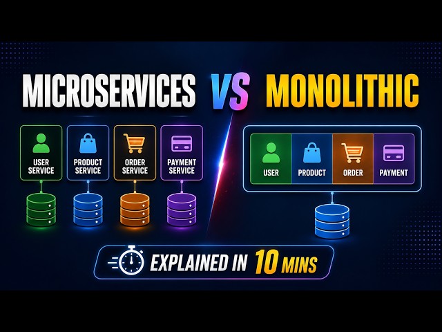 Microservices vs Monolithic Architecture Explained in 10 Minutes | In Hindi With Examples