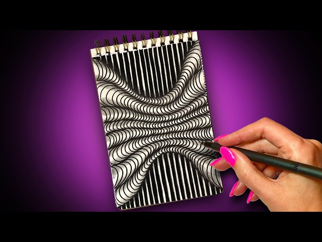 3D Optical Illusion Doodle Ideas for Beginners ✍️ Zentangle & Op Art