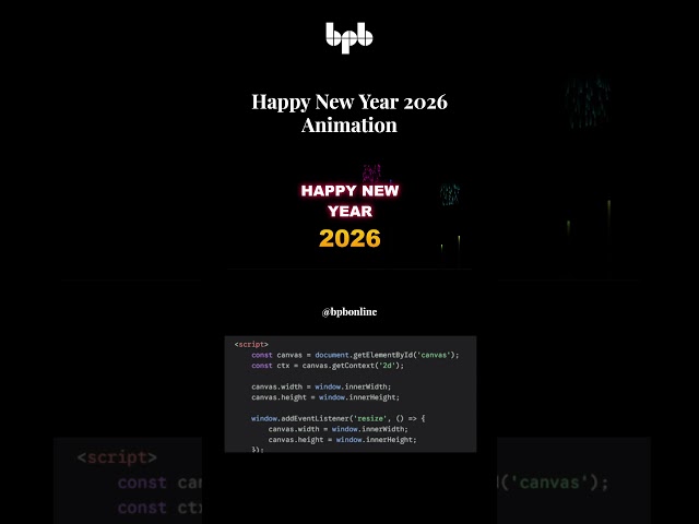 Happy New Year 2026! 🎆 Explosive Firework Display with Pure JavaScript! ✨