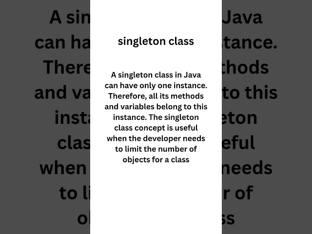 Singleton class #java  #coding  #placement