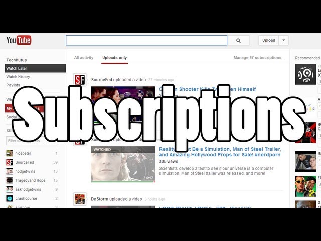 How to get Subscription Feed on the New Youtube
