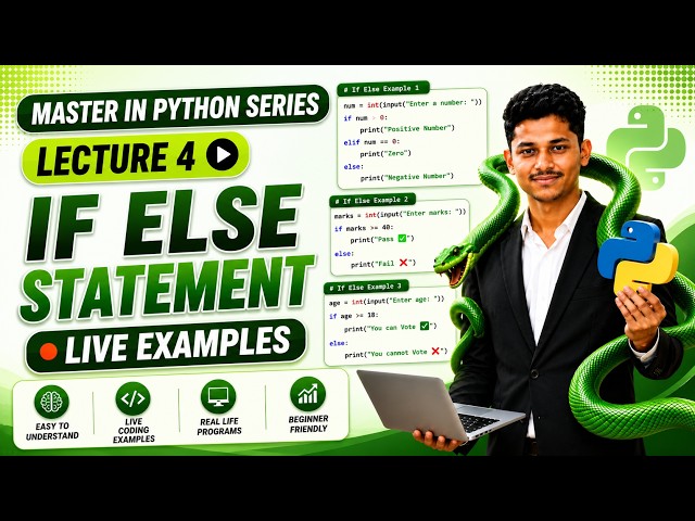 Python If Else Statement | Live Coding Examples in Marathi🔥 | Lecture 4