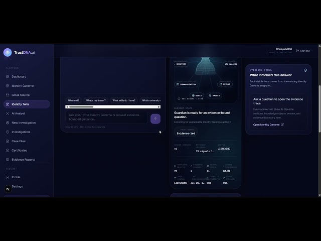TrustDNA AI – Evidence-Bound Digital Twin | OpenAI Build Week 2026 @OpenAI