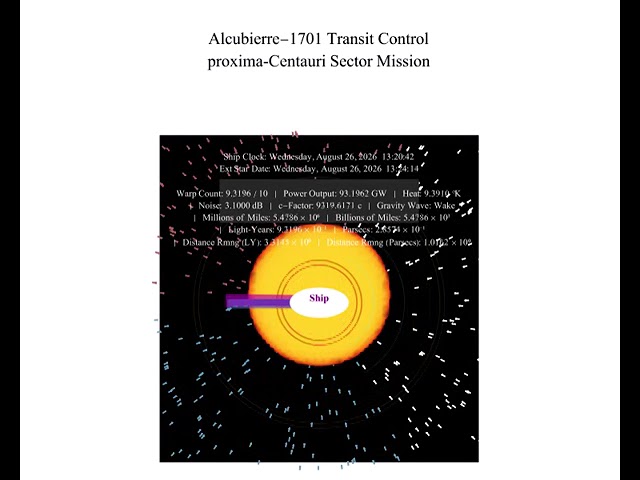 Full Quantum Warp Engine: Voyage to Proxima Centauri