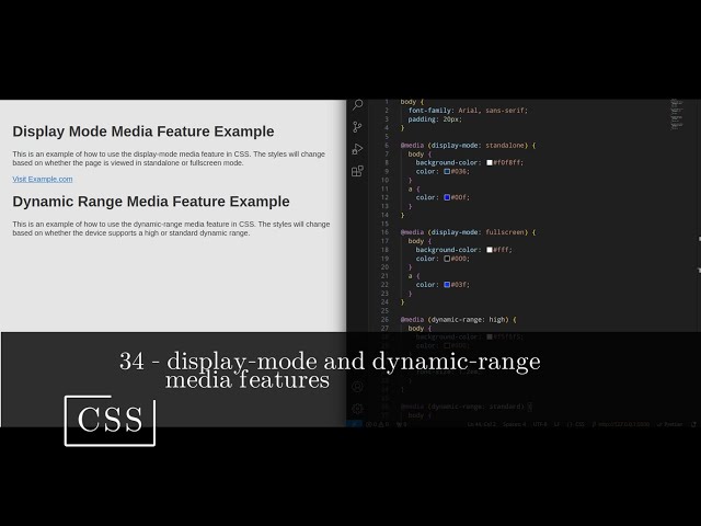 CSS 34 💻 display-mode and dynamic-range media features