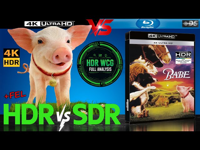 HDR DV WCG ANALYSIS ( Babe 1995 ) 4K UHD BD REVIEW vs 1080p BD SDR 100nits #TRUE_DIFFERENCE
