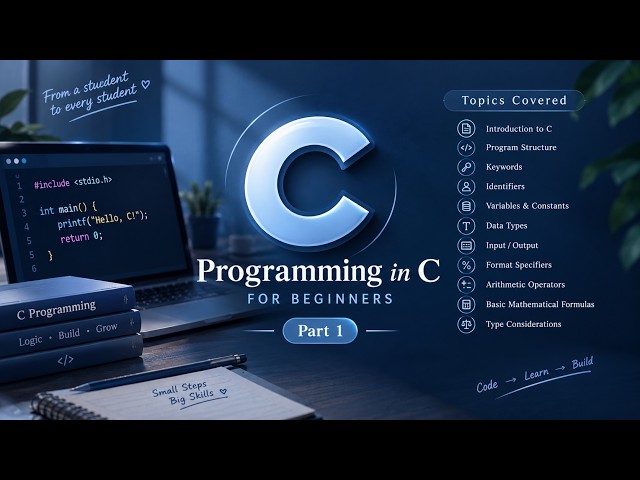 C Programming for Beginners | Part 1 | C Basics + First Programs