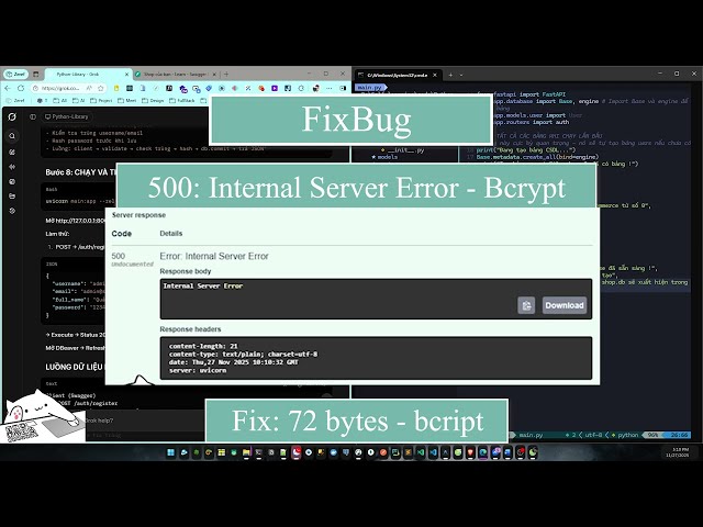 FastAPI JWT Auth: Fix 500 Server Error When Using passlib[bcrypt]